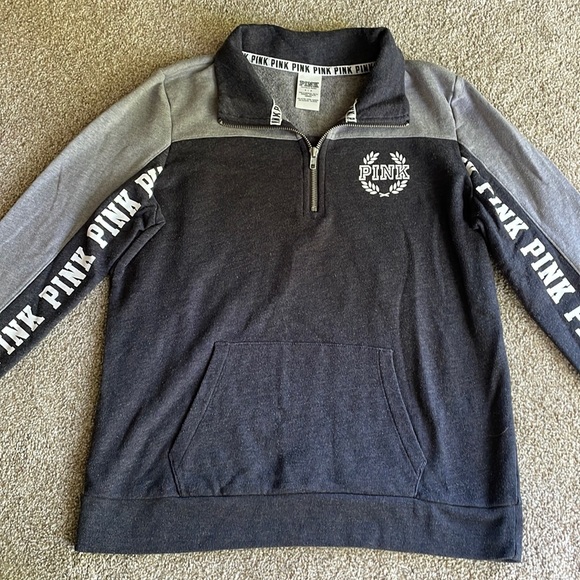 VS Pink Logo Half Zip Pullover - Picture 1 of 8